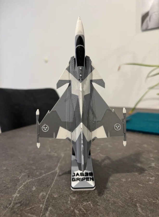 مجموعة مكعبات ثلاثية الأبعاد لطائرة JAS39 GRIPEN، مجموعة أحجية معدنية ثلاثية الأبعاد لطائرة JAS39 GRIPEN، نموذج طائرة مقاتلة نفاثة، للأعمار من 14 سنة فما فوق - Image 5